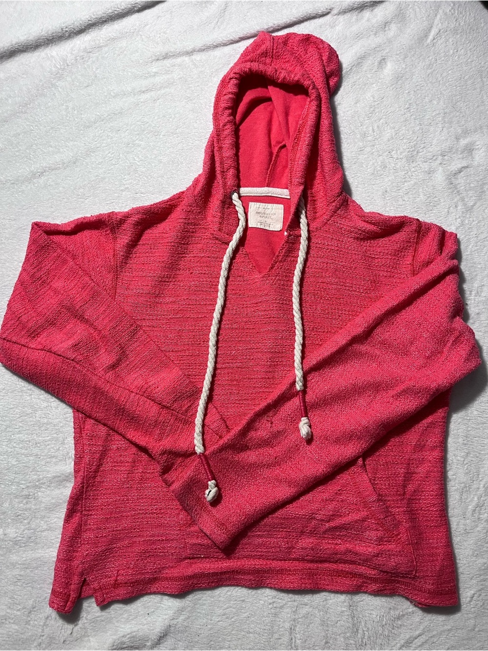 Women's Hooded Pullover in Bright Pink
